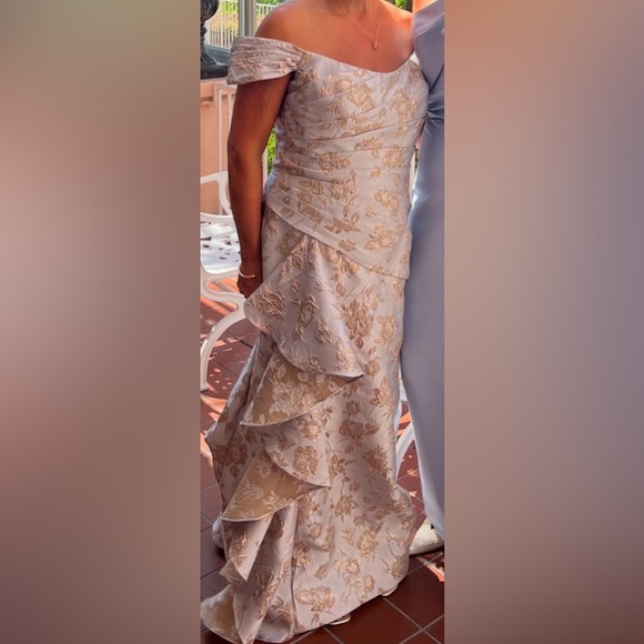 Montage by Mon Cheri M905 Brocade Floral Gown - Picture 7 of 8